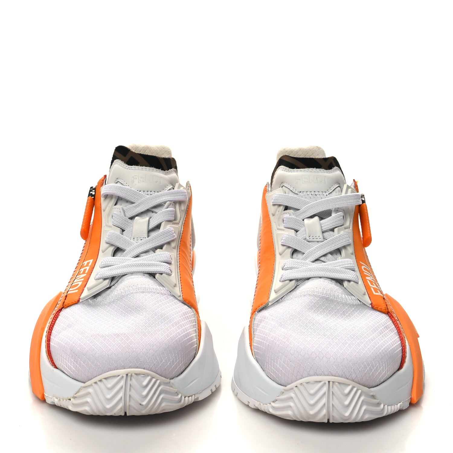 Fendi Nylon Suede Transparent Fendi Flow Low Top Sneakers 36 White Orange 2 of 12