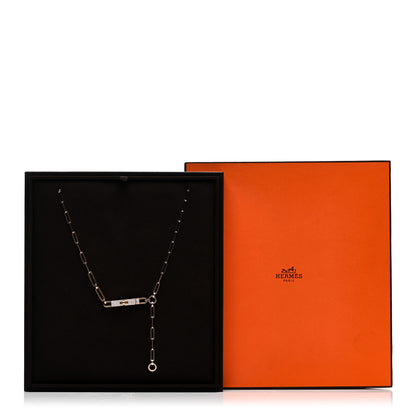 Hermes 18K Rose Gold Diamond Pave PM Kelly Chaine Lariat Necklace ST 5 of 5