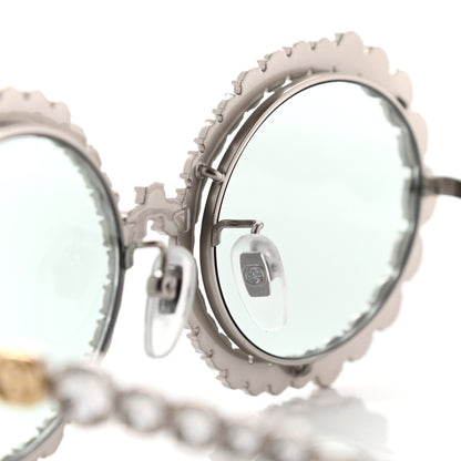 Gucci Crystal Oval Sunglasses GG0620S Silver 8 of 8