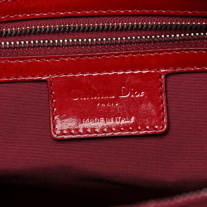 Christian Dior Patent Cannage Large Dior Soft Shopping Tote Red 8 of 9