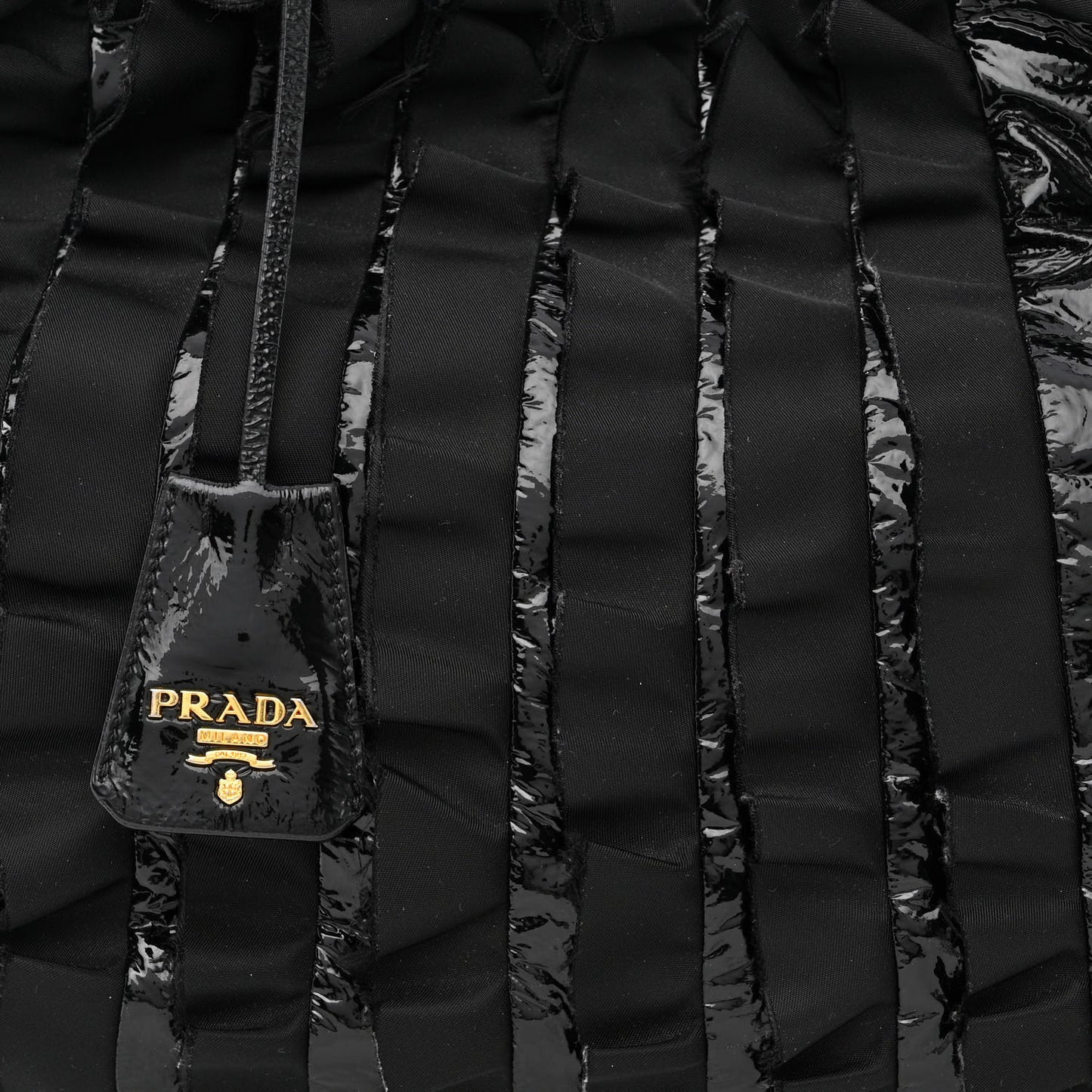 Nappa Ruffle Bag Black