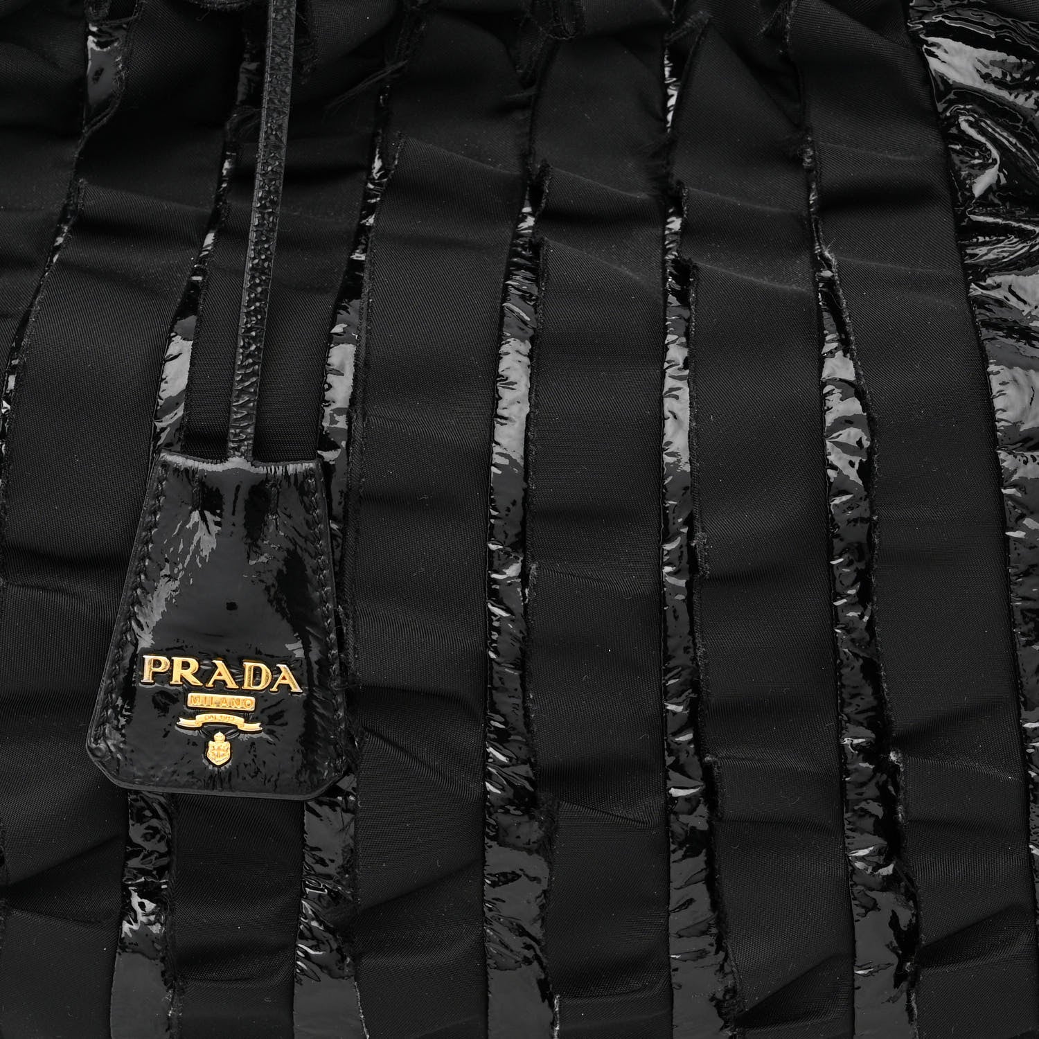 Prada Nappa Ruffle Bag Black 9 of 12