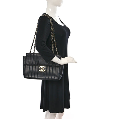 Chanel Lambskin Vertical Quilt Jumbo Single Flap Black 2 of 9