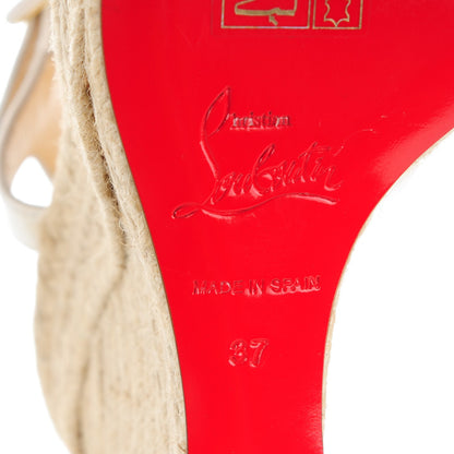 Christian Louboutin Patent Leopard Print Spachica 120 Wedge Sandals 37 Version Brown 7 of 8