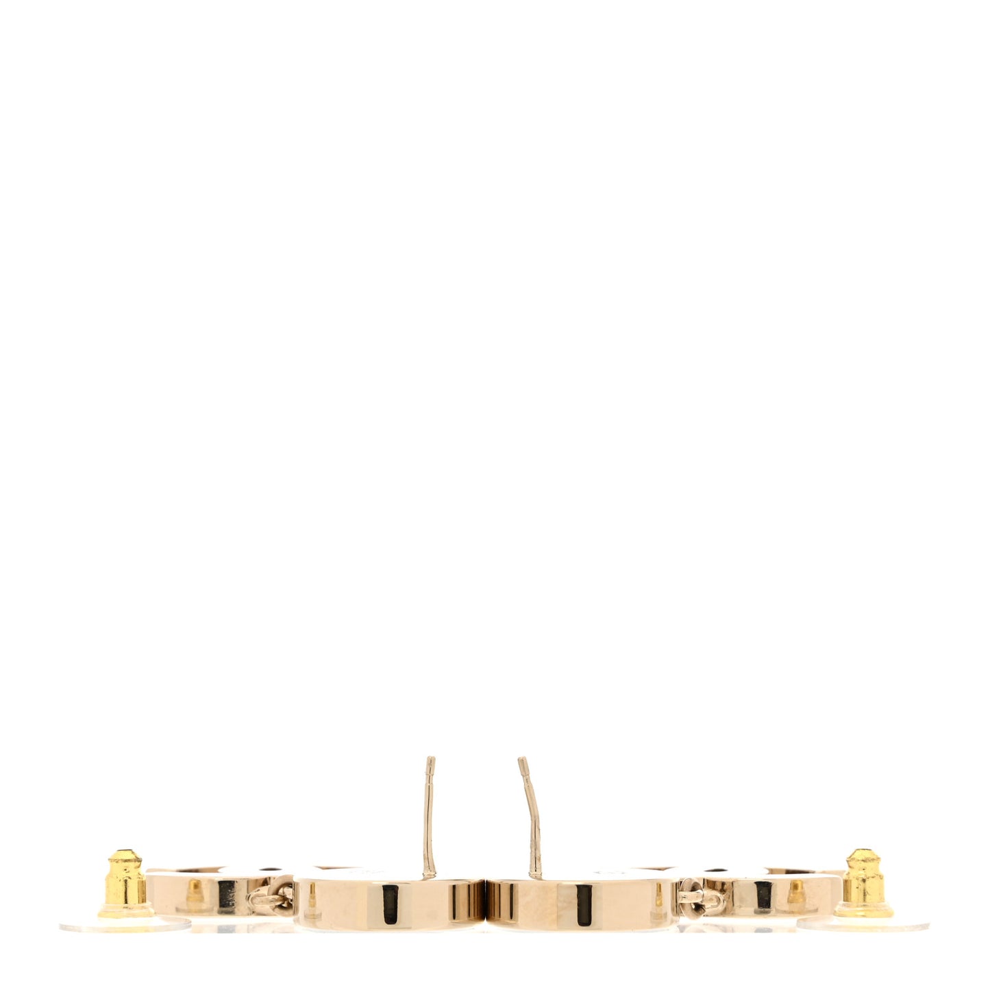 Enamel CC Drop Earrings Black White