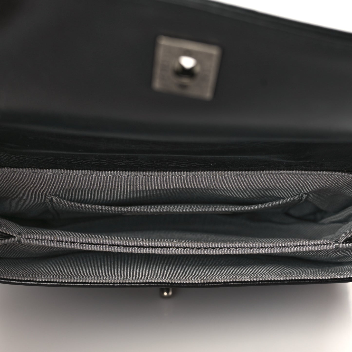 Glazed Calfskin Quilted Small Korean Garden Flap Black