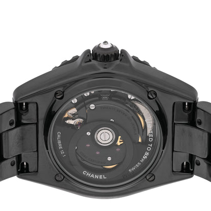 Chanel Stainless Steel Ceramic Diamond 38mm J12 Limited Edition Automatic Watch Black 4 of 5