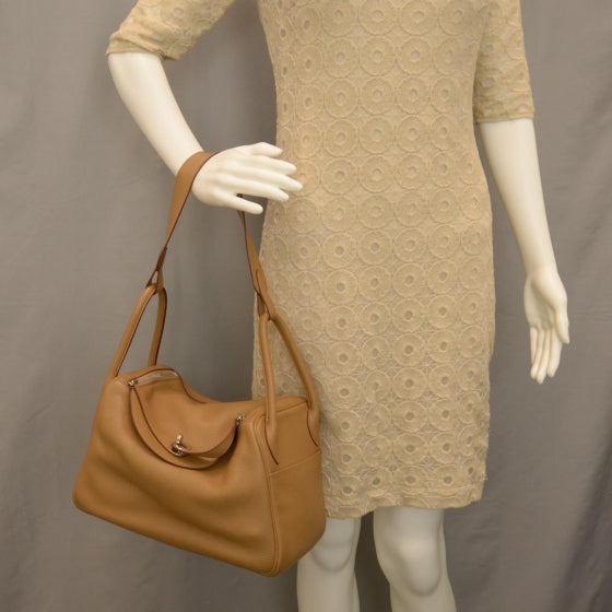 Hermes Taurillon Clemence Lindy 34 Biscuit 2 of 8