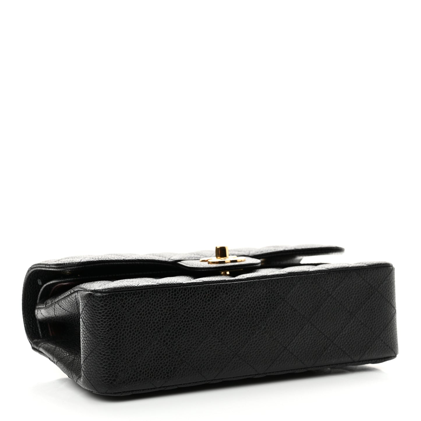 Caviar Quilted Small Double Flap Black