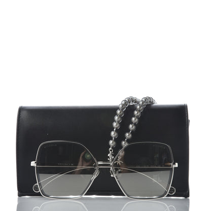 Chanel Butterfly Removable Pearl Chain Sunglasses 4262 Silver 9 of 9