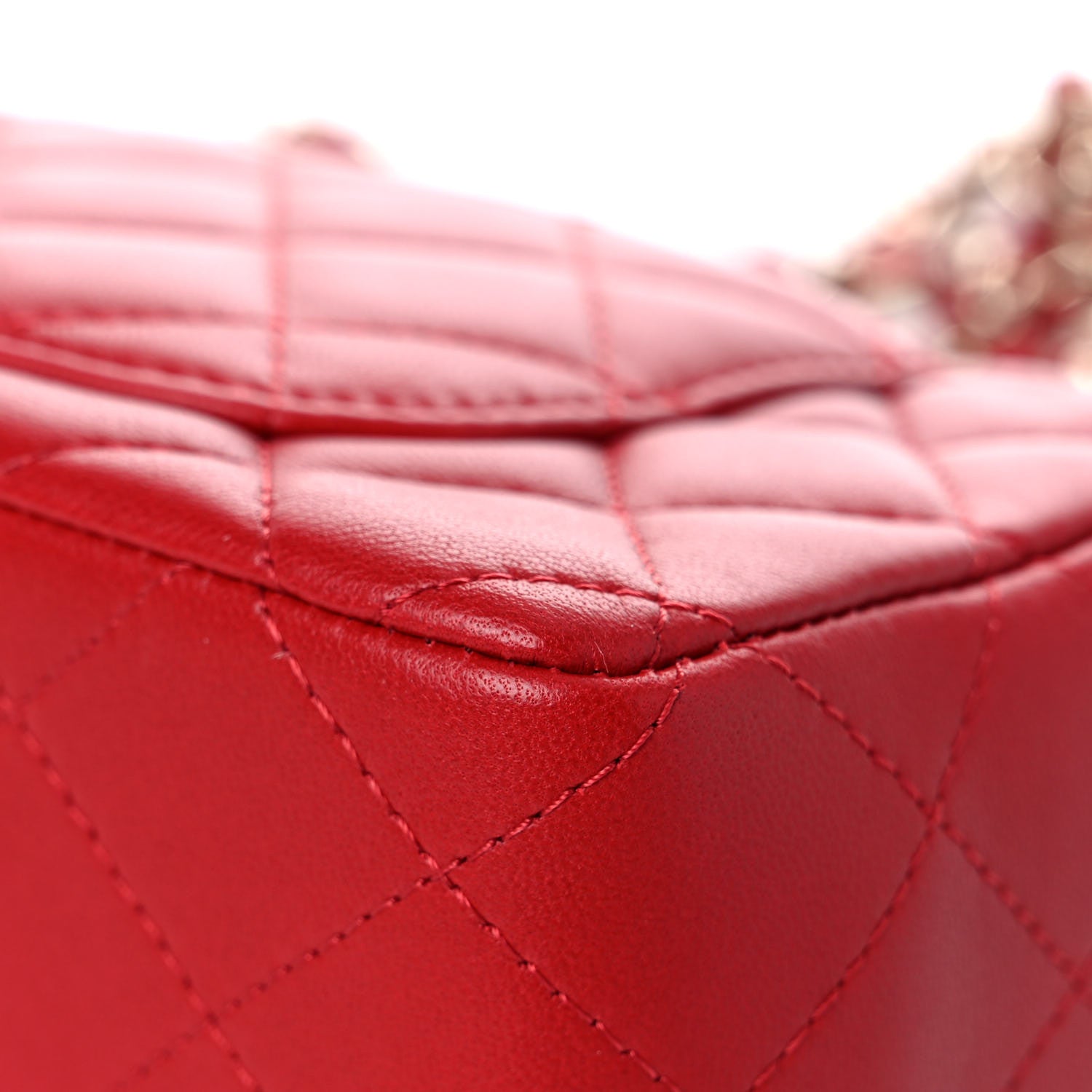 Chanel Lambskin Quilted Mini Rectangular Flap Red 11 of 12