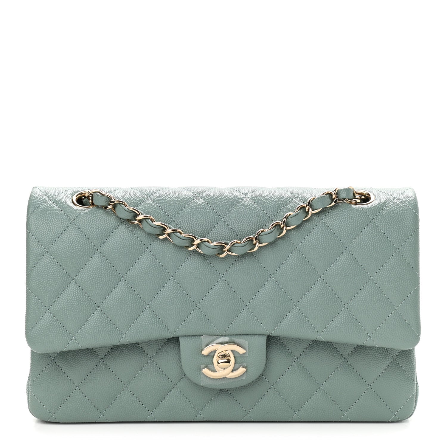 Chanel Caviar Quilted Medium Double Flap Green 1 of 9
