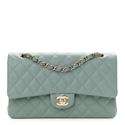 Chanel Caviar Quilted Medium Double Flap Green 1 of 9
