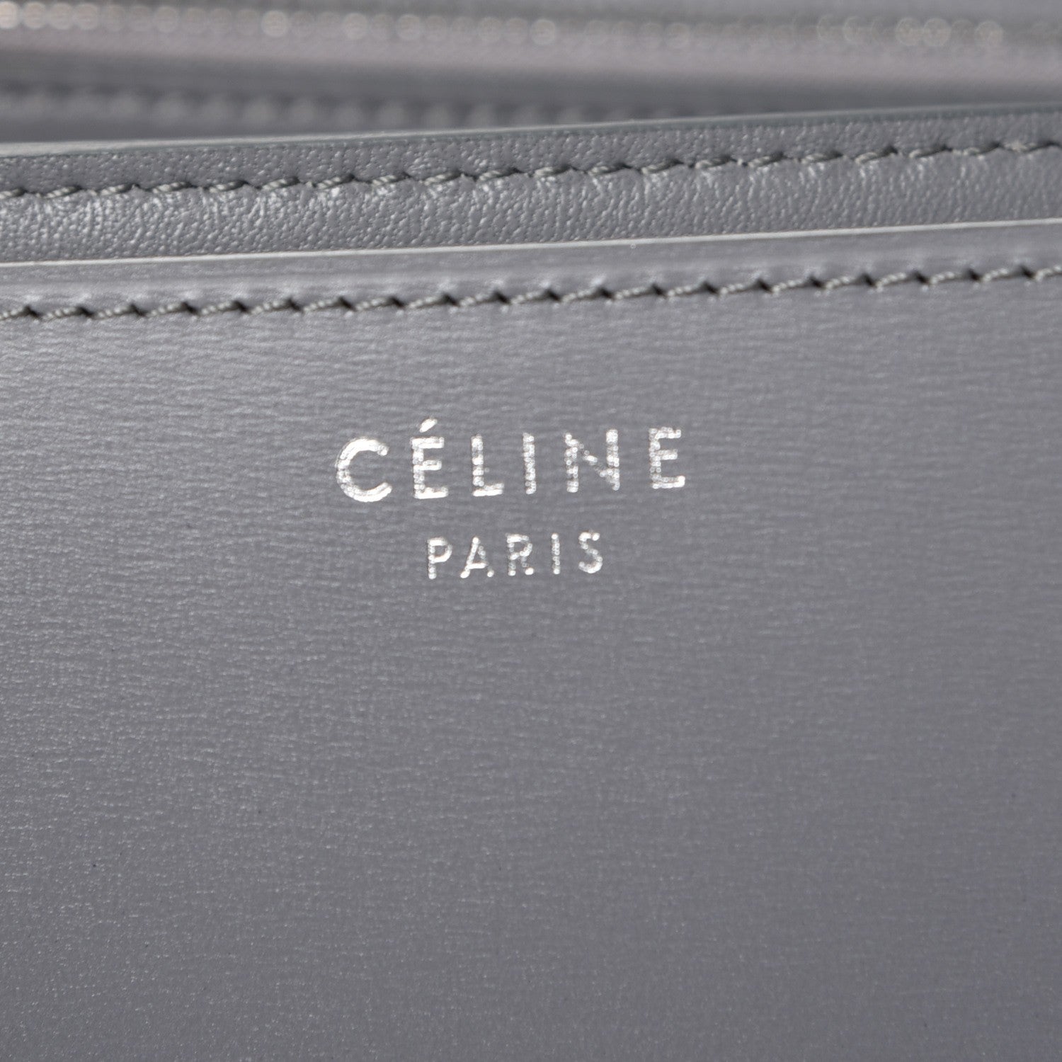 Celine Smooth Calfskin Medium Classic Box Flap Bag Storm 6 of 9