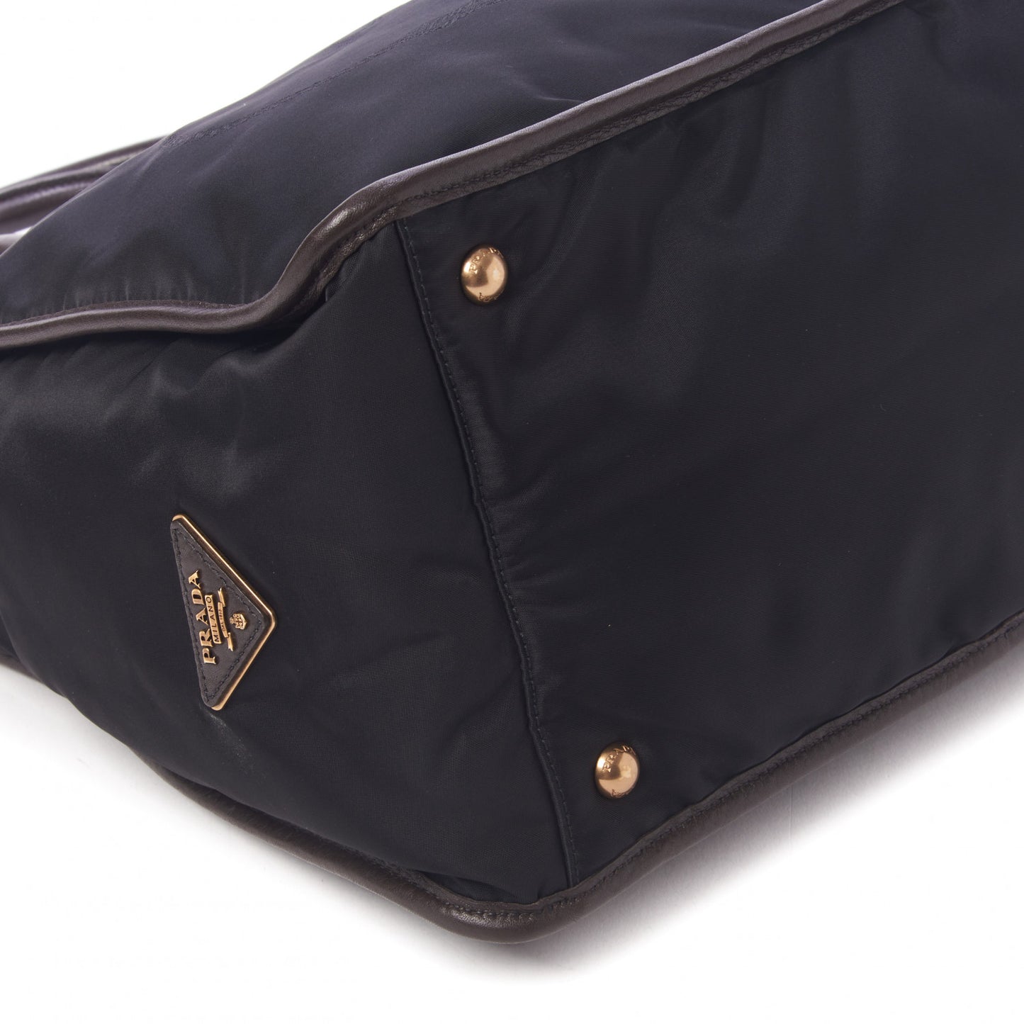 Tessuto Nylon Double Zip Logo Tote Black
