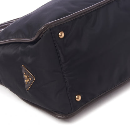 Prada Tessuto Nylon Double Zip Logo Tote Black 5 of 7