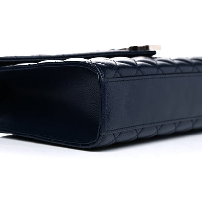 Saint Laurent Grain De Poudre Textured Mixed Matelasse Triquilt Medium Monogram Satchel Deep Marine 9 of 11