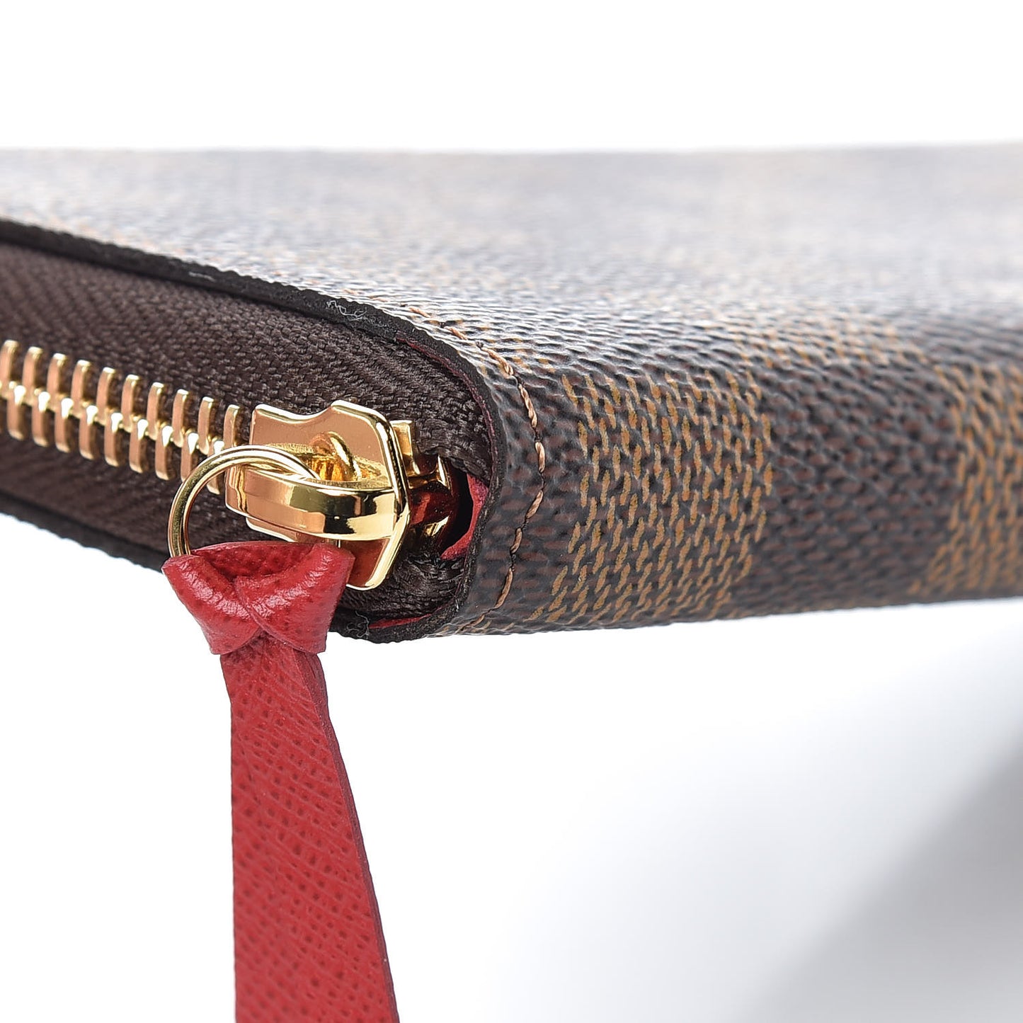 Damier Ebene Clemence Wallet Cherry