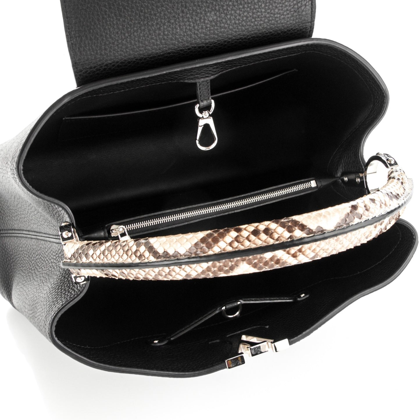 Taurillon Python Capucines MM Black
