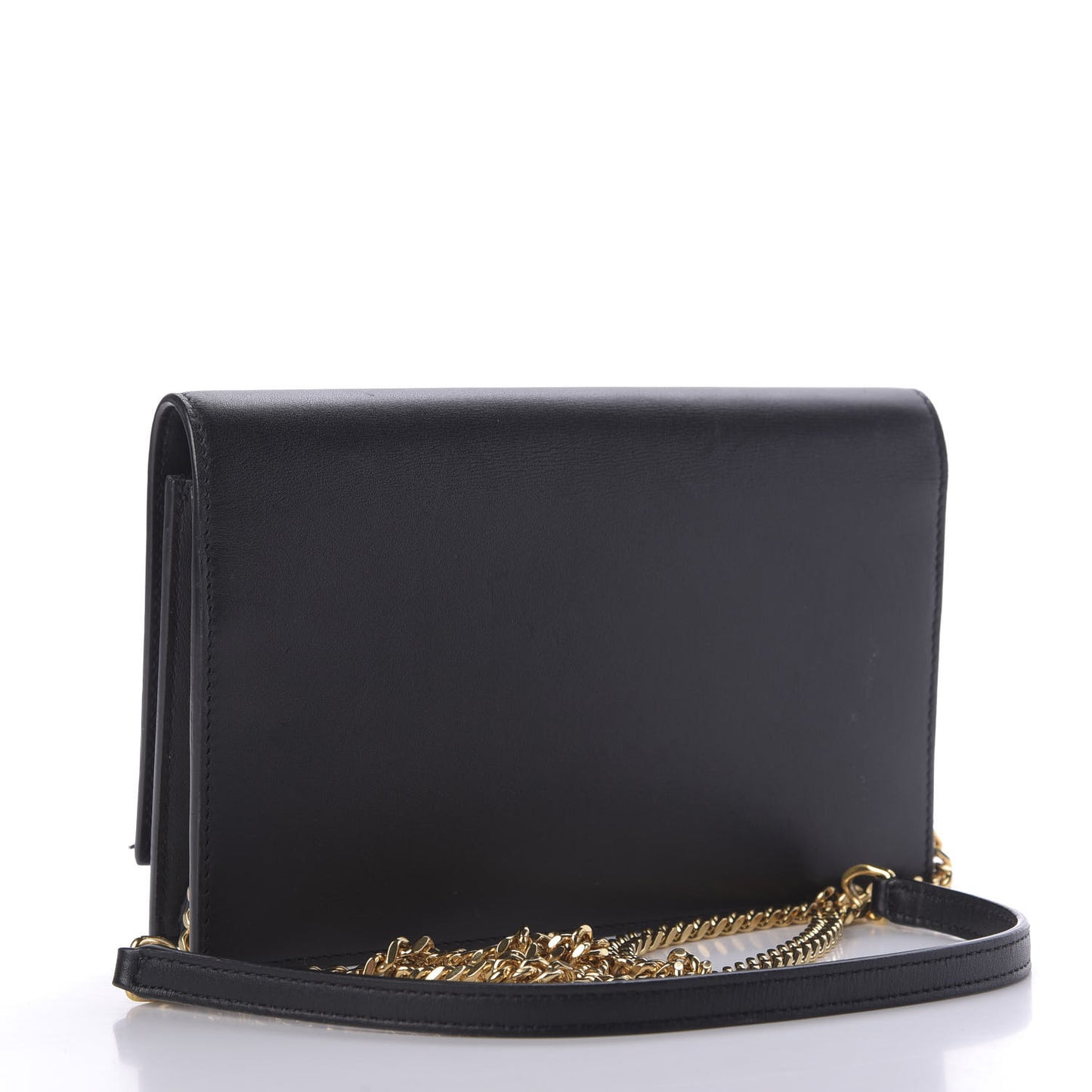 Smooth Calfskin Classic Monogram Kate Tassel Chain Wallet Black