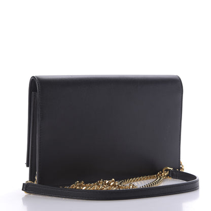 Saint Laurent Smooth Calfskin Classic Monogram Kate Tassel Chain Wallet Black 3 of 8
