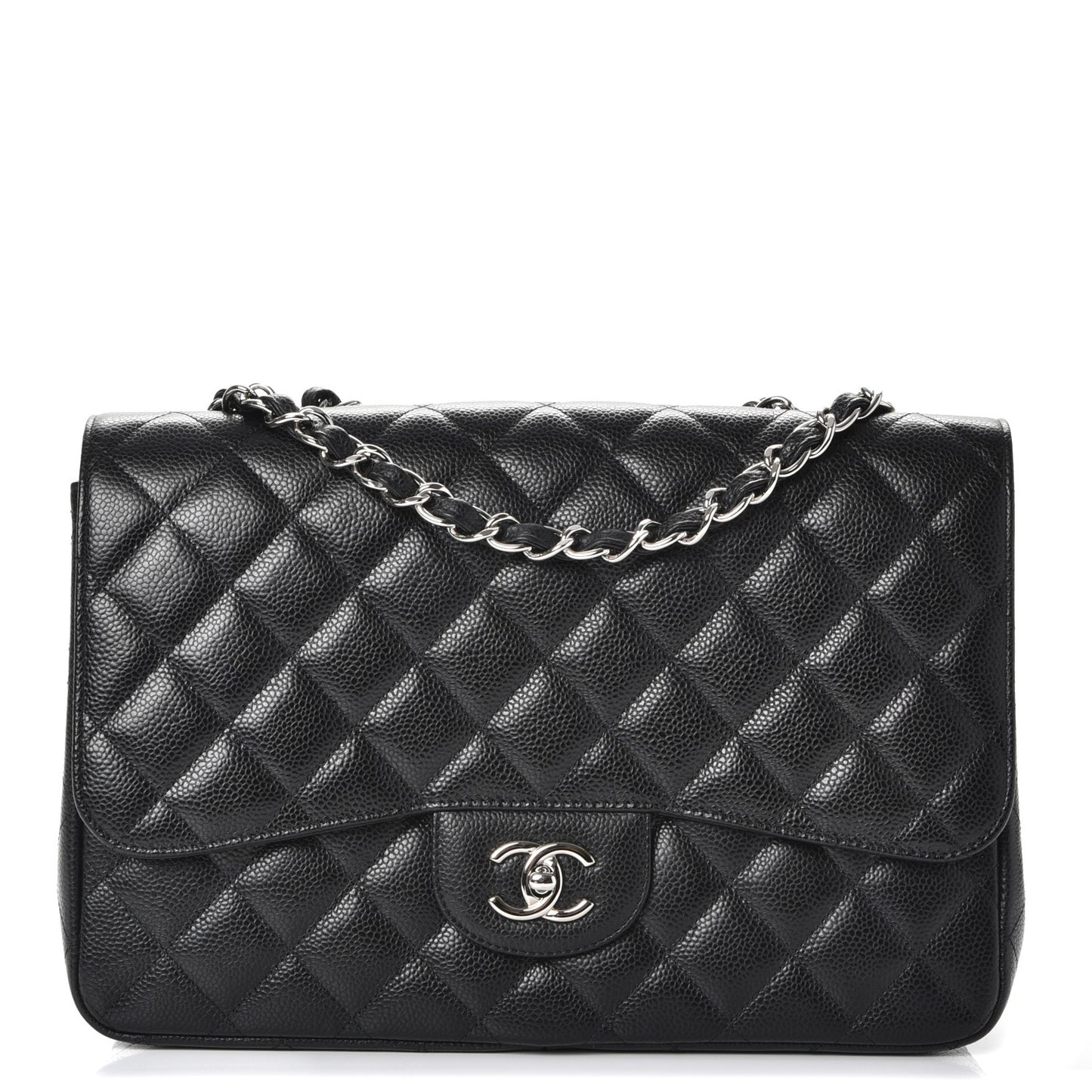 Caviar Quilted Jumbo Single Flap Black