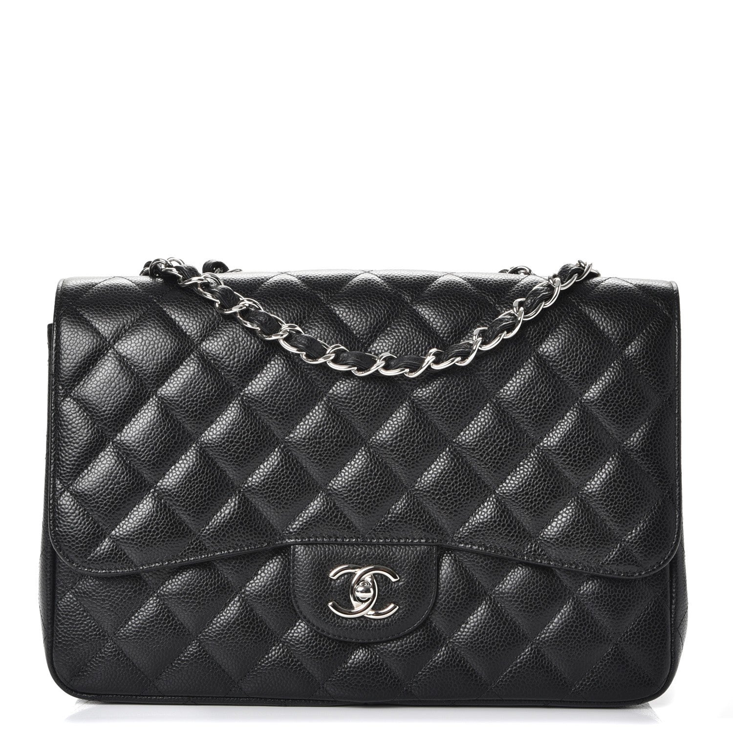 Chanel Caviar Quilted Jumbo Single Flap Black 1 of 8