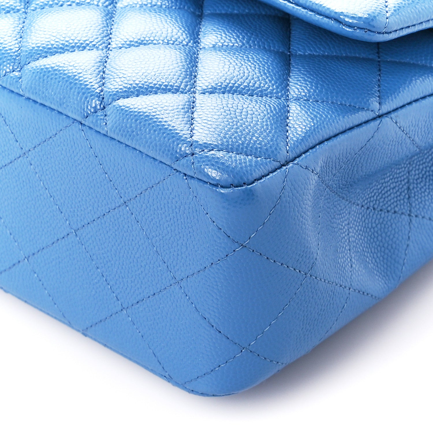 Chanel Caviar Quilted Medium Double Flap Blue 11 of 11