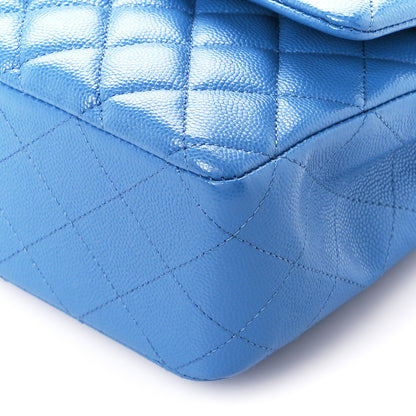 Chanel Caviar Quilted Medium Double Flap Blue 11 of 11