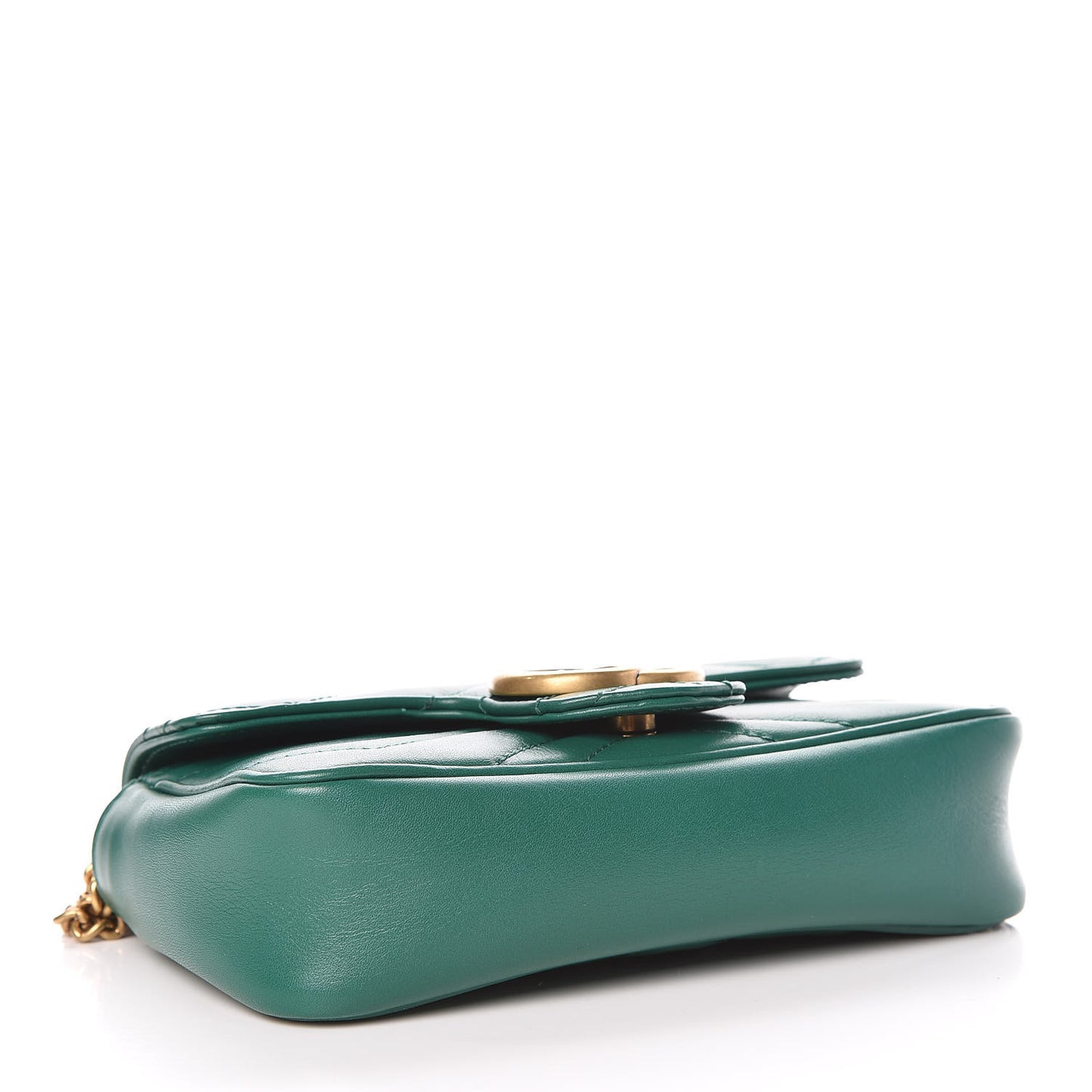 Calfskin Matelasse Super Mini GG Marmont Shoulder Bag Emerald Green