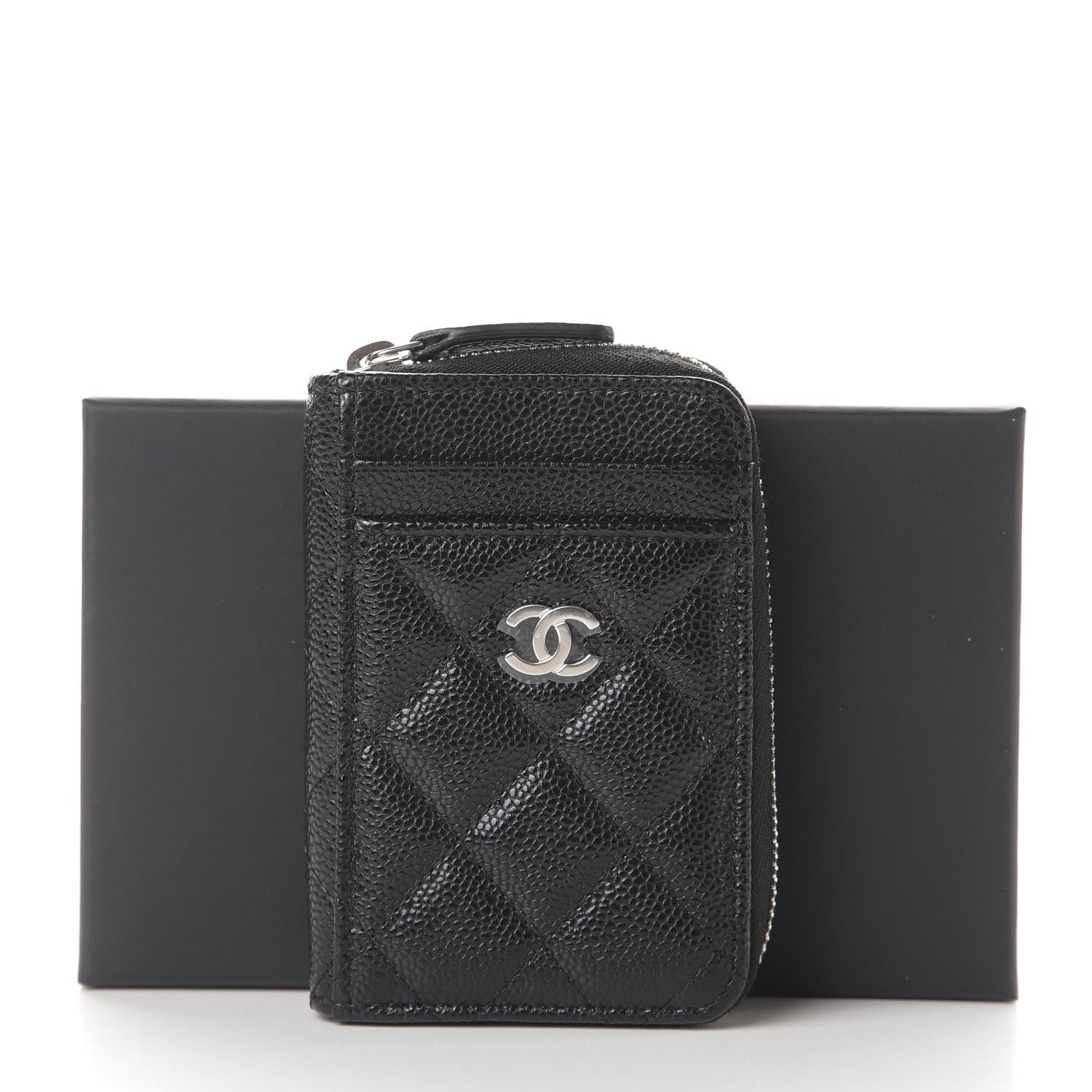 Chanel Caviar Quilted Zip Card Holder Black 11 of 11