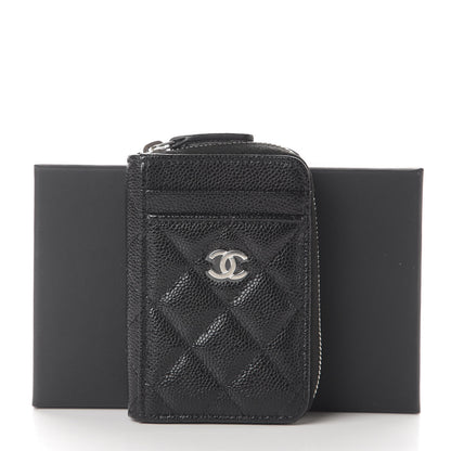 Chanel Caviar Quilted Zip Card Holder Black 11 of 11