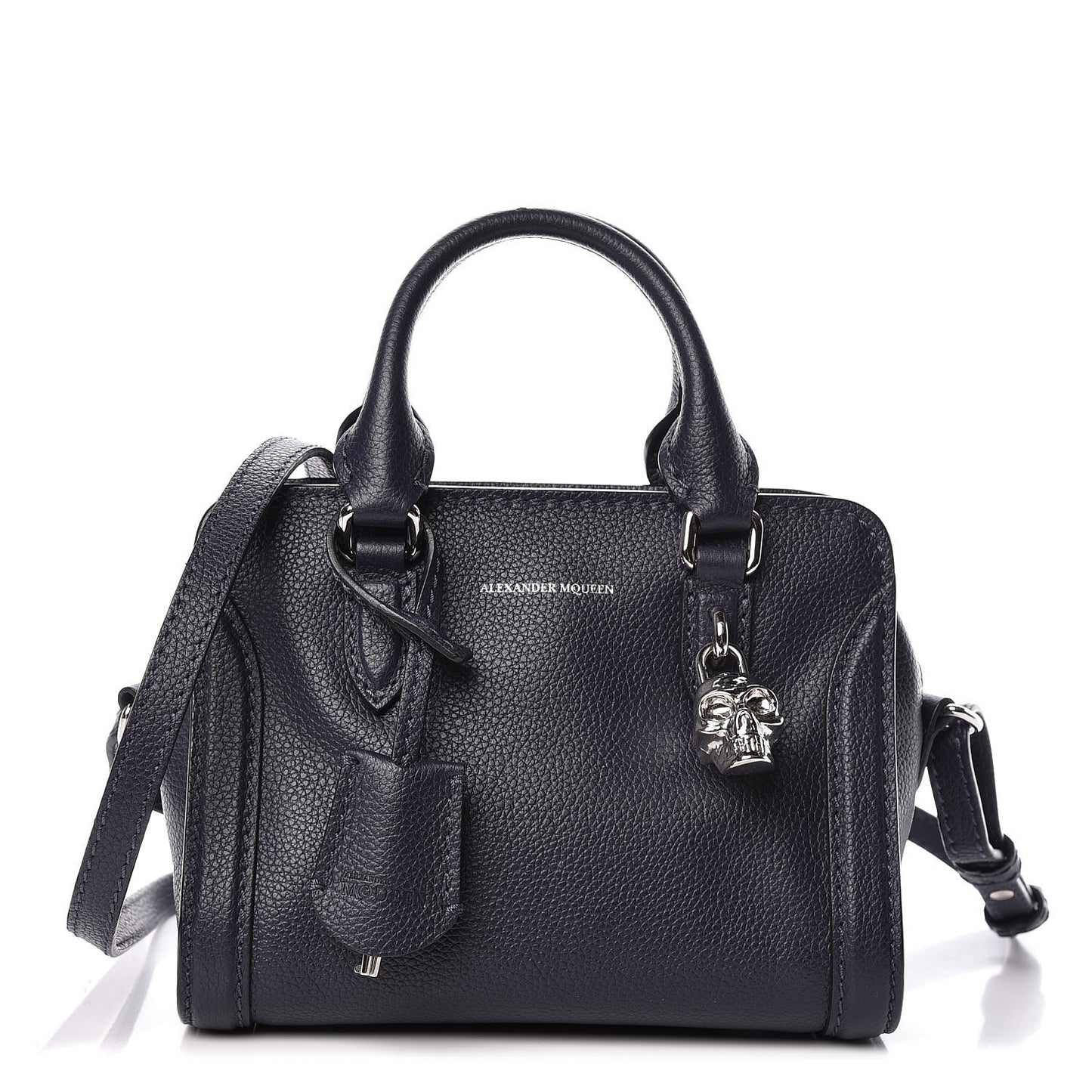 Pebbled Calfskin Mini Padlock Navy