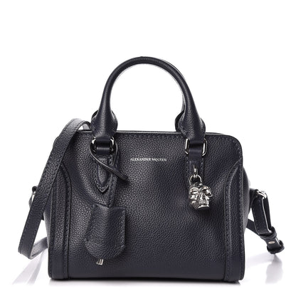 Alexander McQueen Pebbled Calfskin Mini Padlock Navy 1 of 11