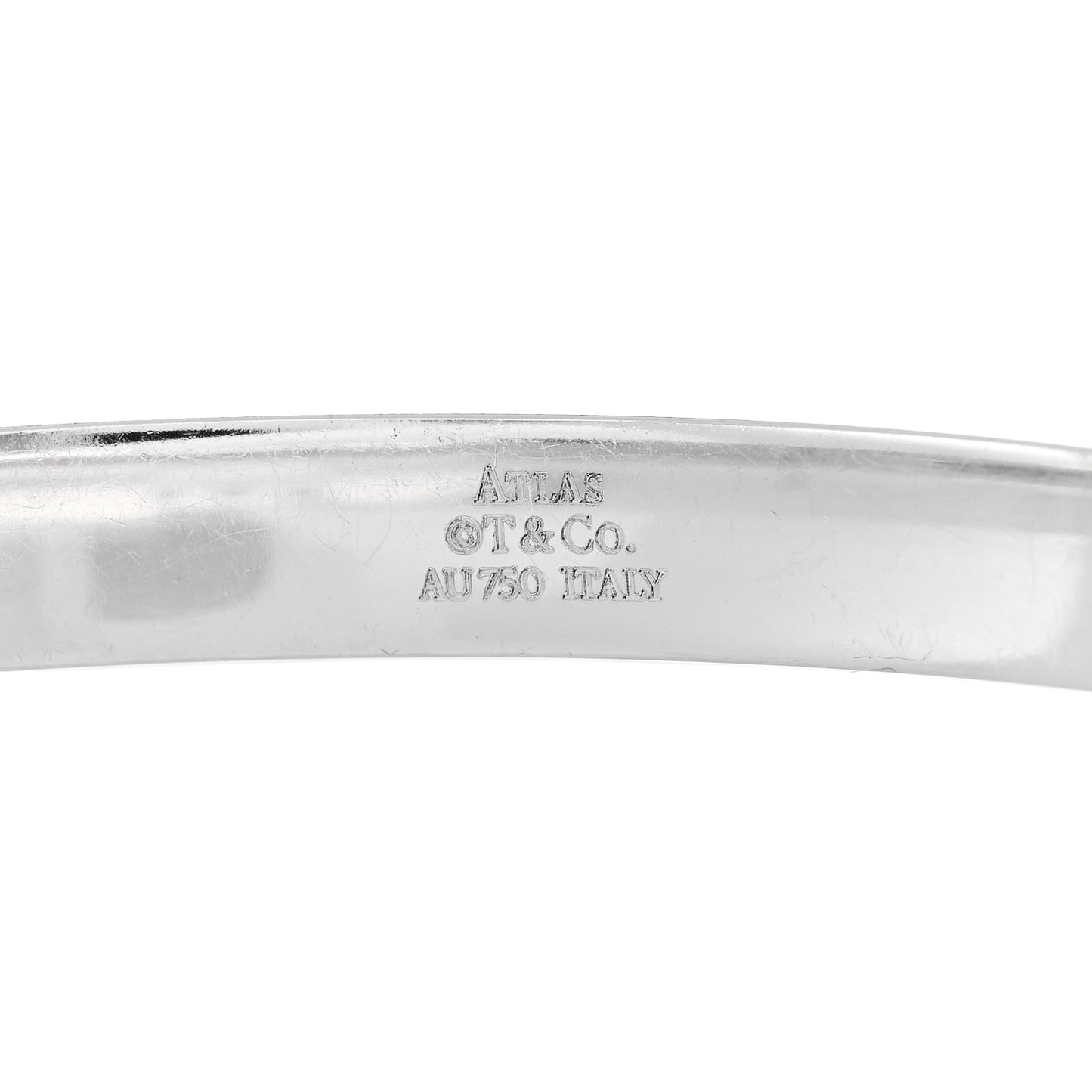 18K White Gold Diamond Atlas Closed Hinged Bangle Bracelet