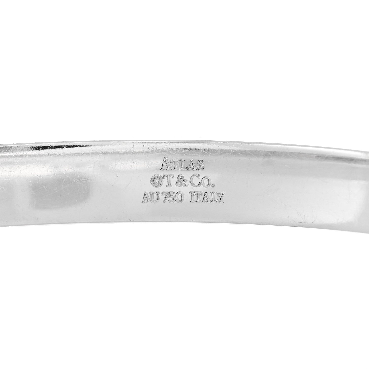 Tiffany 18K White Gold Diamond Atlas Closed Hinged Bangle Bracelet 3 of 3