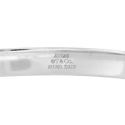 Tiffany 18K White Gold Diamond Atlas Closed Hinged Bangle Bracelet 3 of 3