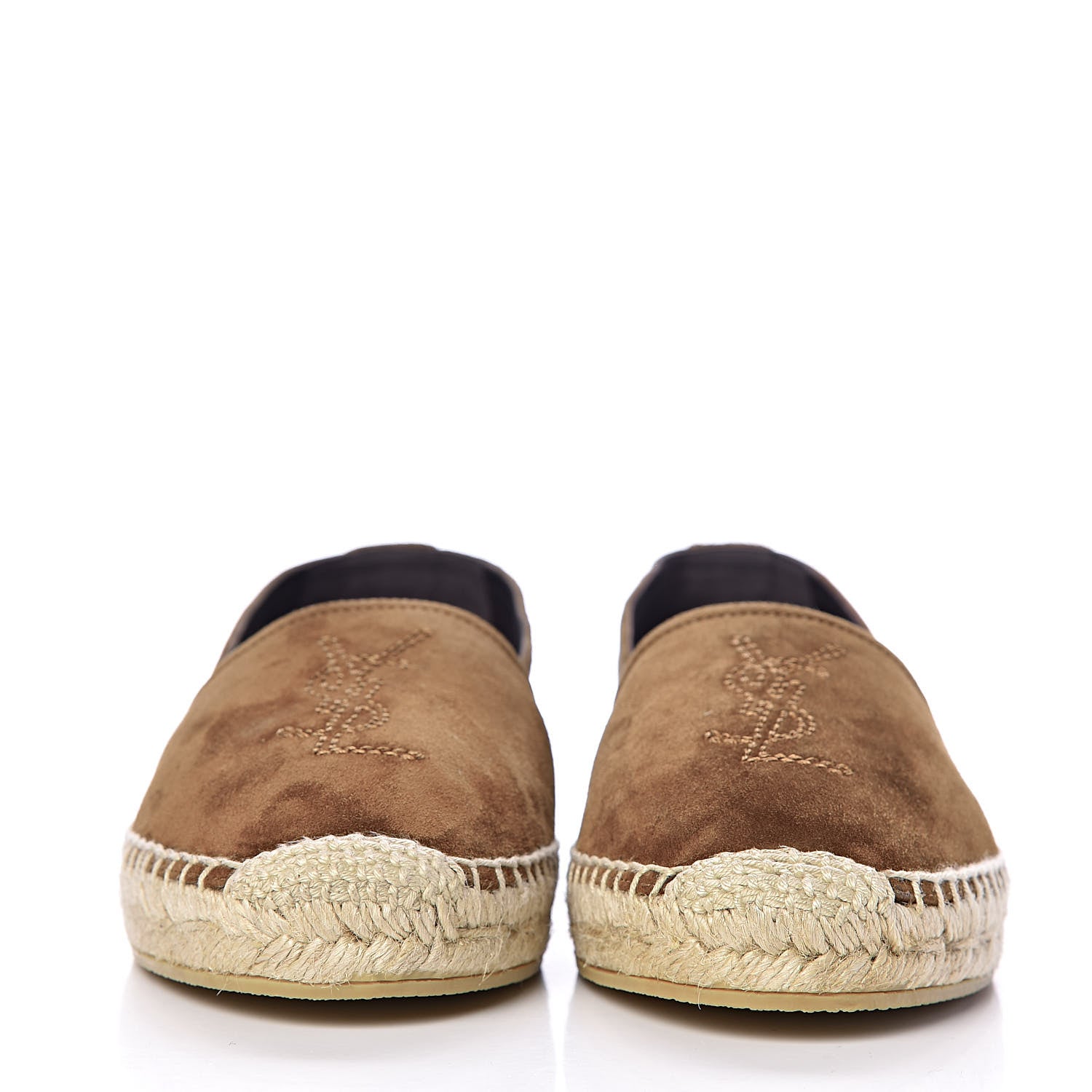 Saint Laurent Suede Monogram Espadrilles 38 Brown 2 of 9