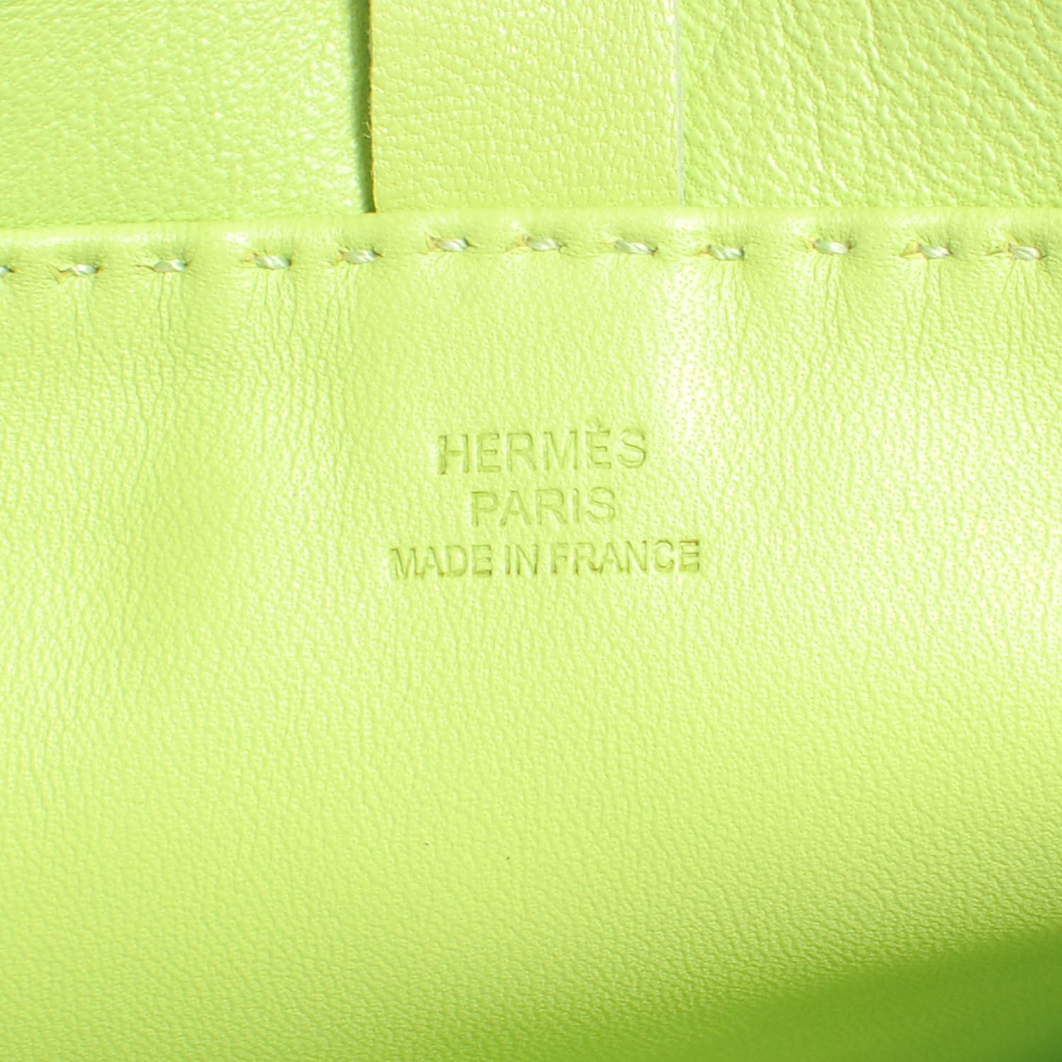 Hermes Lambskin Clou De Selle Pouch Kiwi 6 of 7
