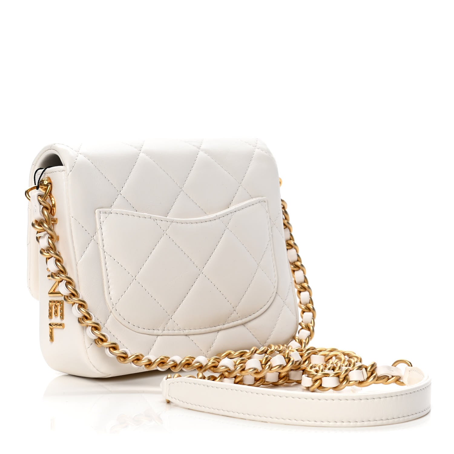 Chanel Lambskin Quilted Mini Side Note Flap White 2 of 5