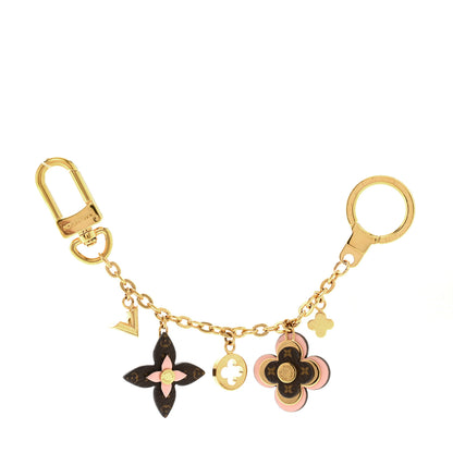 Louis Vuitton Brass Monogram Blooming Flowers Bag Charm Key Holder Rose Ballerine 1 of 5