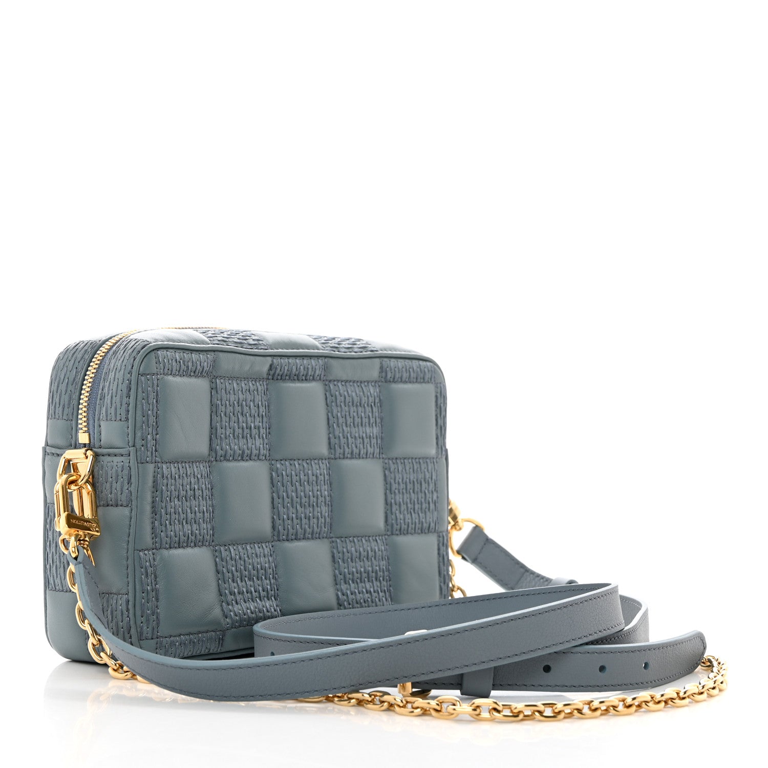 Louis Vuitton Lambskin Damier Quilt Troca PM Glacier 2 of 9