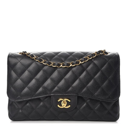 Chanel Caviar Quilted Jumbo Double Flap Black 1 of 9