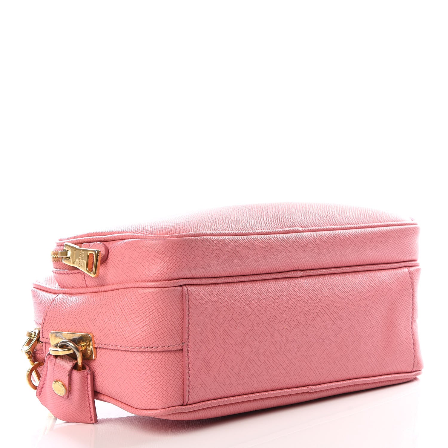 Prada Saffiano Lux Double Zip Crossbody Bag Petalo 3 of 13