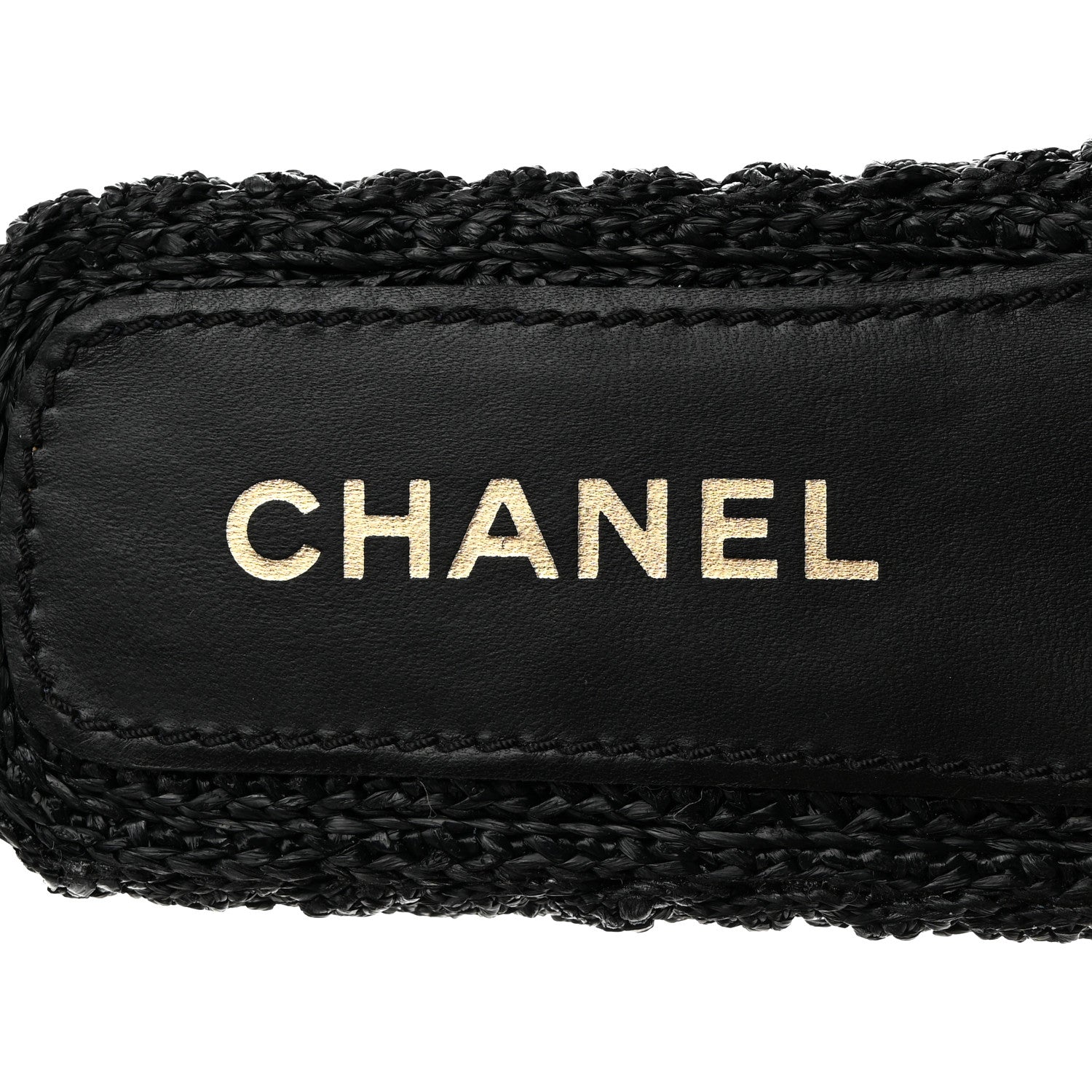 Chanel Raffia CC Espadrille Slip On Sandals 40 Black 6 of 9