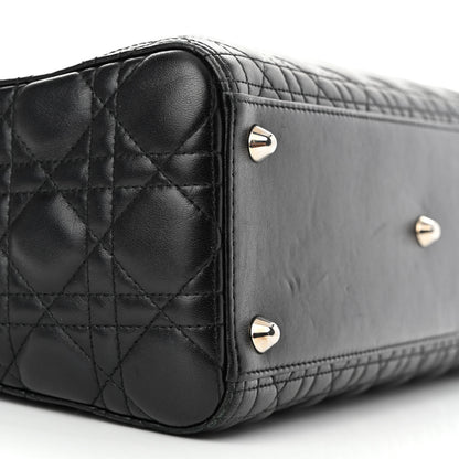 Christian Dior Lambskin Cannage Large Lady Dior Black 9 of 14