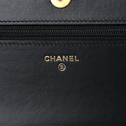 Chanel Caviar Quilted Boy Wallet On Chain WOC Black 6 of 15