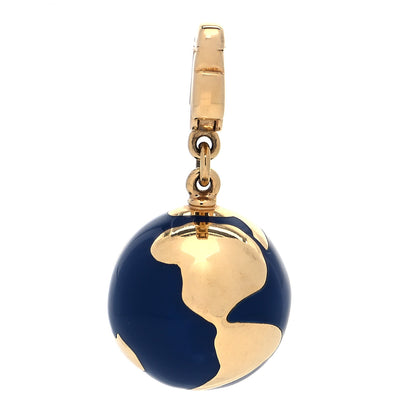 Louis Vuitton 18K Yellow Gold Enamel Diamond Globe Pendant Charm 1 of 5