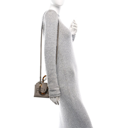 Fendi Vitello King Plexiglass Logo Embossed Mini By The Way Top Handle Boston Bag Tortora 2 of 12
