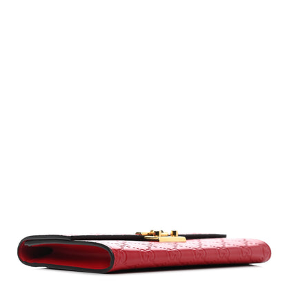 Gucci Guccissima Padlock Clutch Hibiscus Red 3 of 4
